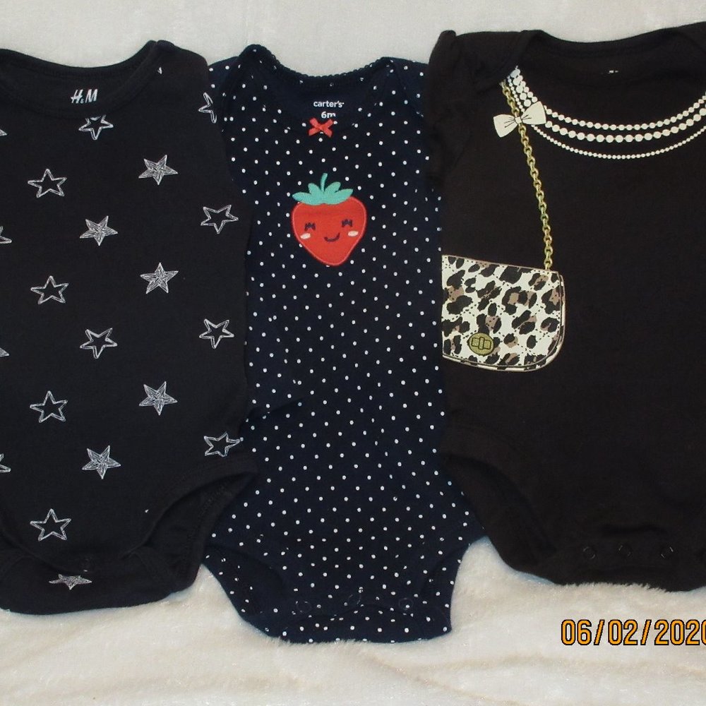 3 baby girl Long sleeve onesies.
